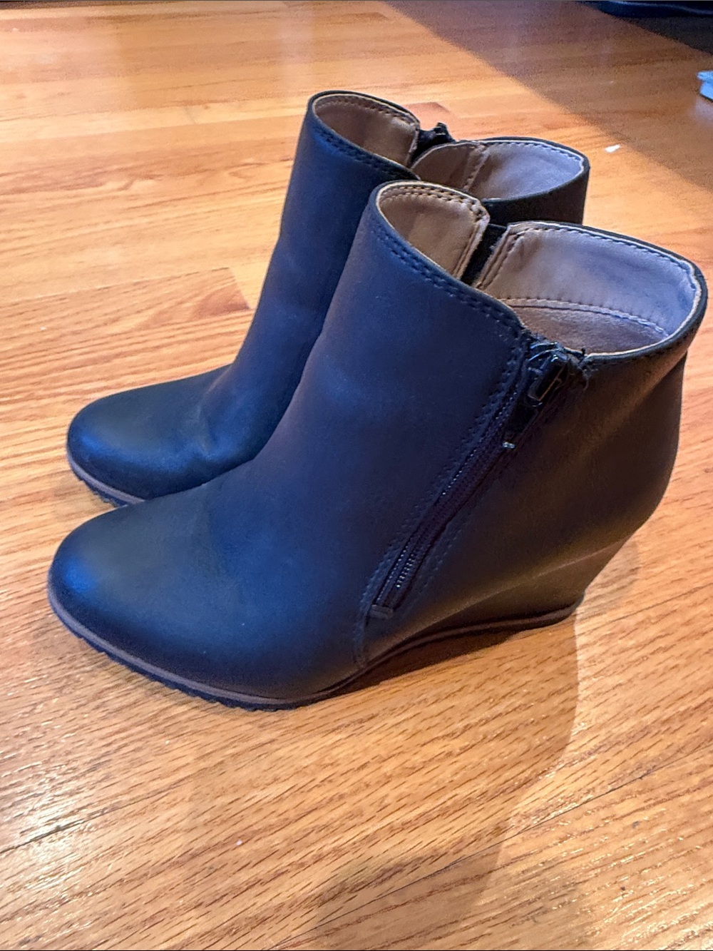 Naturalizer Black Wedge Ankle Booties